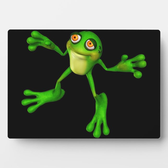 Niedlich-grüner Froggy Fotoplatte (Vorderseite)