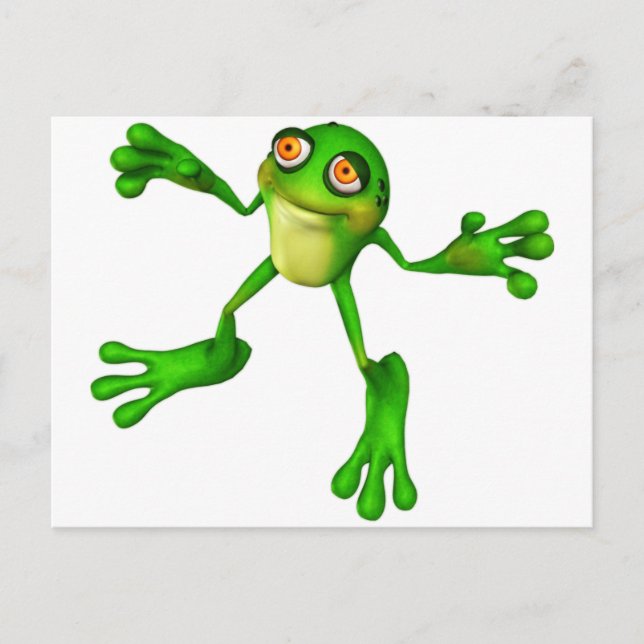 Niedlich-grüner Froggy Postkarte (Vorderseite)