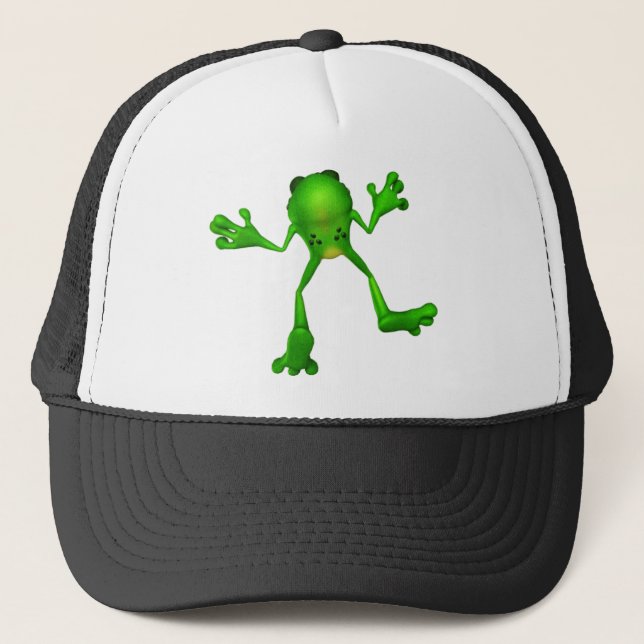 Niedlich-grüner Froggy Truckerkappe (Vorderseite)