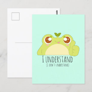 Niedlich Grüner Frosch verstehen Postkarte