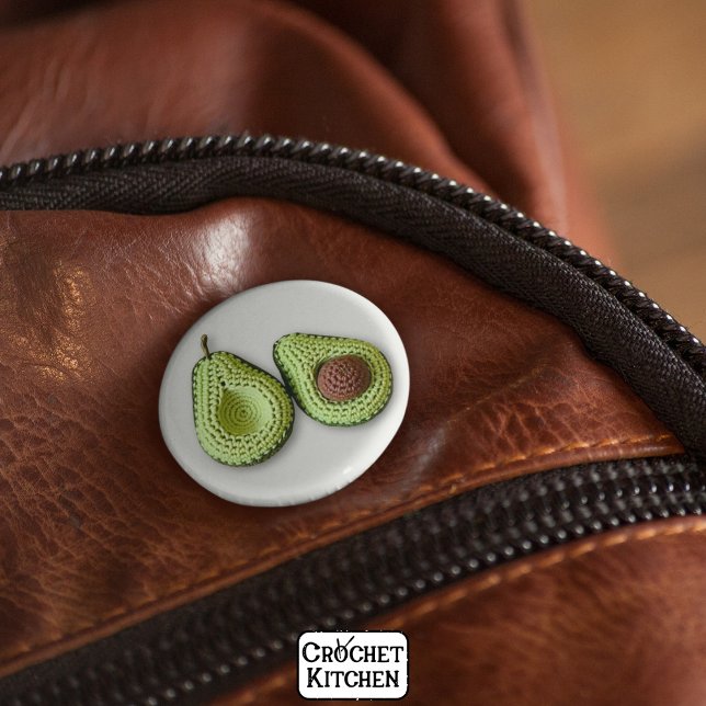 Niedlich-grünes Cogingcore-Crochet-Avocado-Monogra Button (Von Creator hochgeladen)