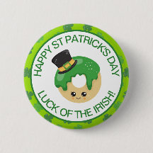 Niedlich grünes Lächeln Irish Leprechaun Hat Donut