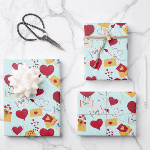 Niedlich Grungy Hübsch Valentines Liebe Brief Geschenkpapier Set