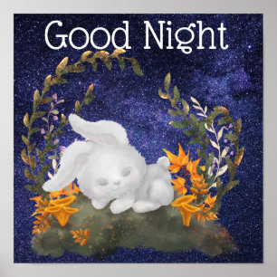 Niedlich Gute Nacht wünscht Katzenschlafposter Poster