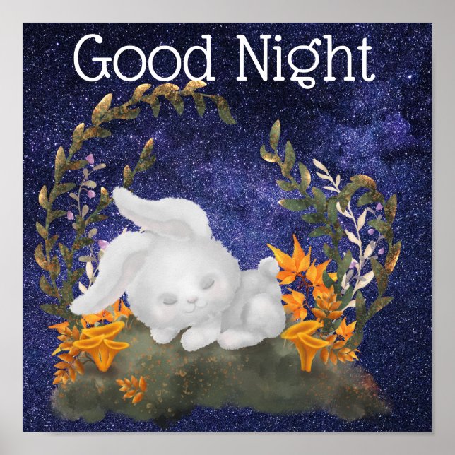 Niedlich Gute Nacht wünscht Katzenschlafposter Poster (Vorne)