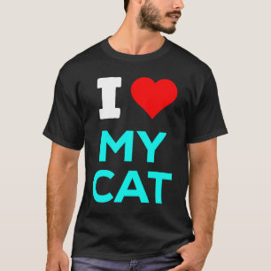 Niedlich habe ich Herz Liebe My Cat Cyan Aquamarin T-Shirt