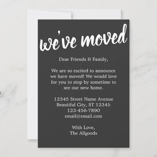 Niedlich haben wir die Ankündigung "Black Moving"  (Vorderseite)