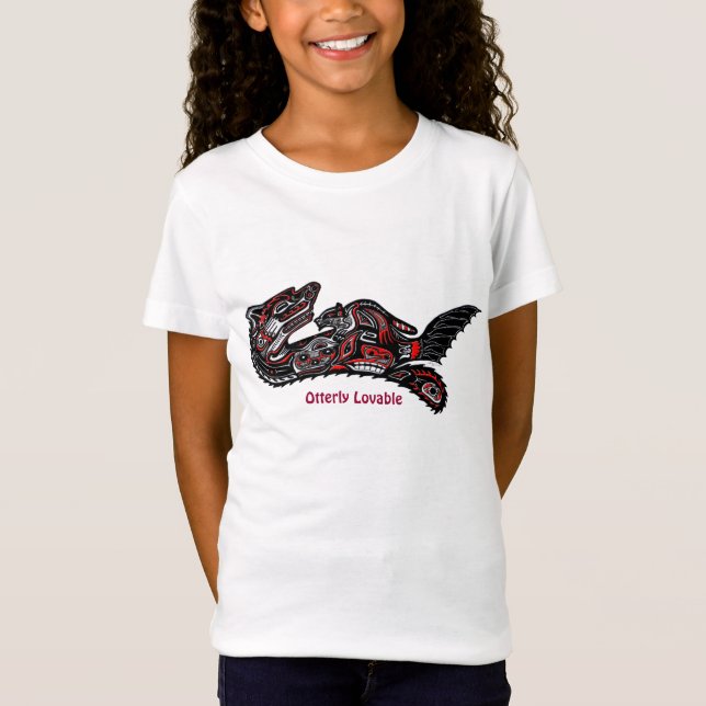 Niedlich Haida Mother Otter Liebe KIDS Shirt (Vorderseite)