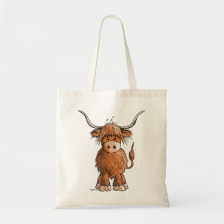 Niedlich Hairy Scottish Highland Cow for Women Men Tragetasche