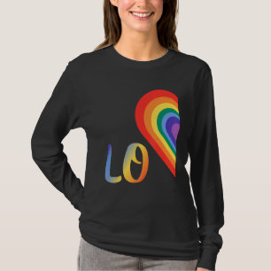 Niedlich Halbherz Liebe Lgbtq Pride Lesbian Gay Co T-Shirt