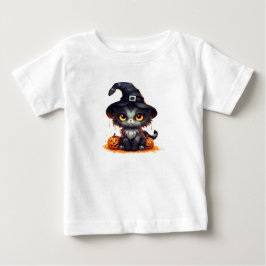 Niedlich Halloween Black Kitten Baby T-shirt