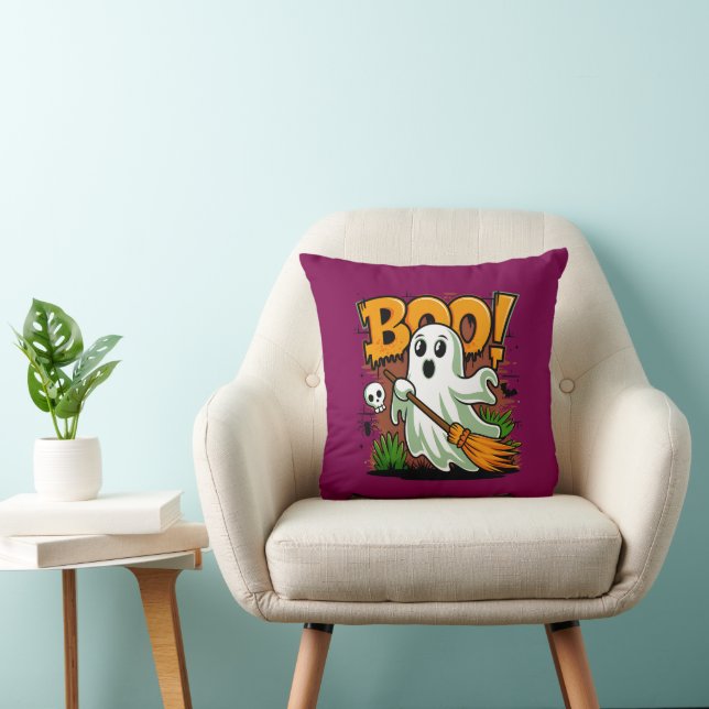 Niedlich Halloween Boo Ghost Kissen (Stuhl )