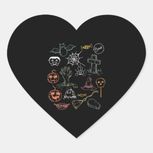Niedlich Halloween Boo Pumpkin Herz-Aufkleber