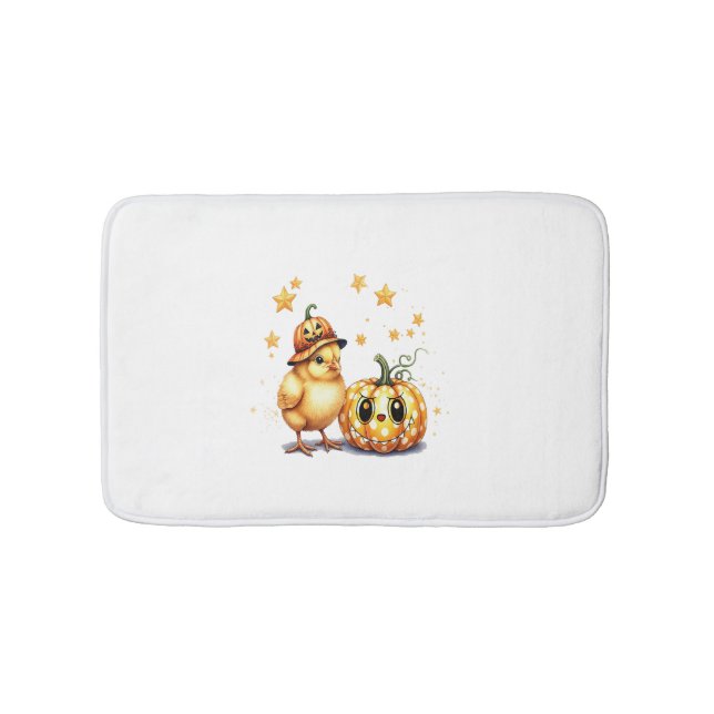 Niedlich Halloween Chick Pumpkin Badematte (Vorderseite)