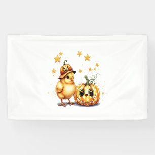 Niedlich Halloween Chick Pumpkin Banner