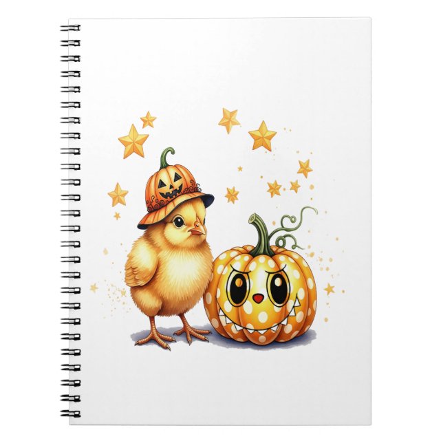 Niedlich Halloween Chick Pumpkin Notizblock (Vorderseite)