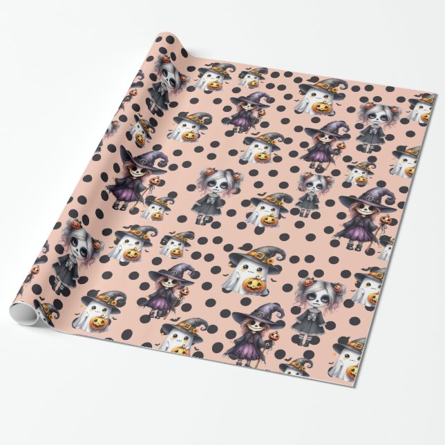 Niedlich Halloween Geschenkpapier (Ungerollt)