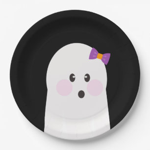 Niedlich Halloween Ghost Ghoul Black Pappteller