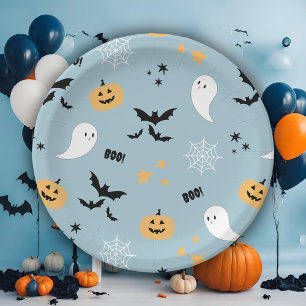 Niedlich Halloween Little Boo Blue Pappteller