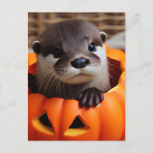 Niedlich Halloween Otter Postkarte