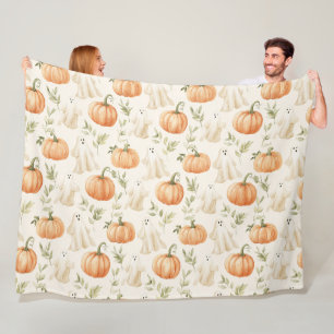 Niedlich Halloween Pumpkin Ghost Fleecedecke