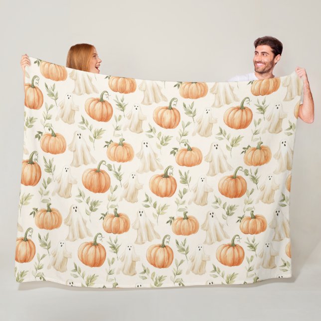 Niedlich Halloween Pumpkin Ghost Fleecedecke (Beispiel)
