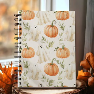 Niedlich Halloween Pumpkin Ghost Notizbuch