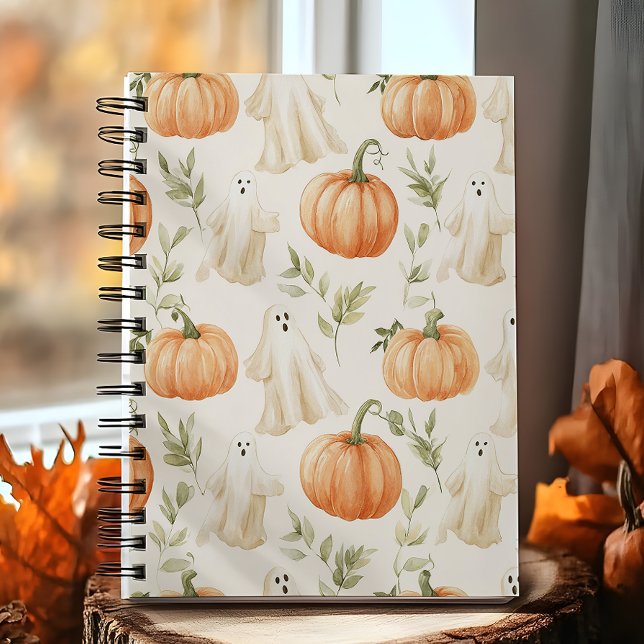 Niedlich Halloween Pumpkin Ghost Notizbuch (Von Creator hochgeladen)