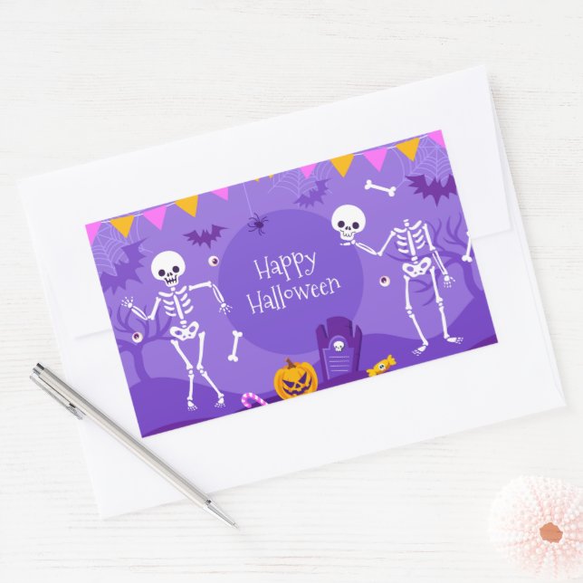 Niedlich Halloween Rechteckiger Aufkleber (Umschlag)