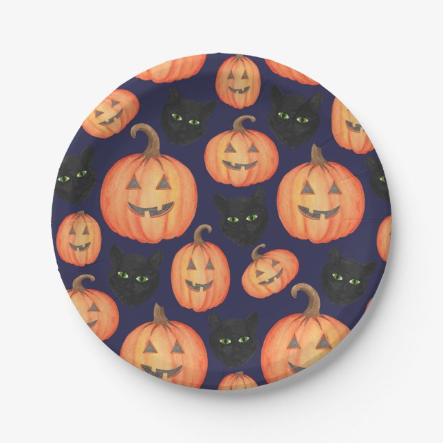 Niedlich Halloween Themed Pappteller (Vorderseite)