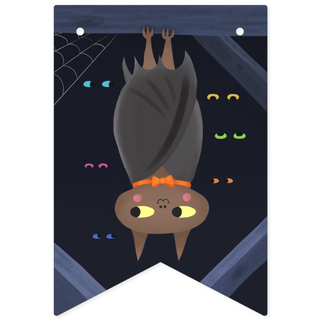 Niedlich Halloween Vampire Bat Black Wimpelkette (Zweite Fahne)