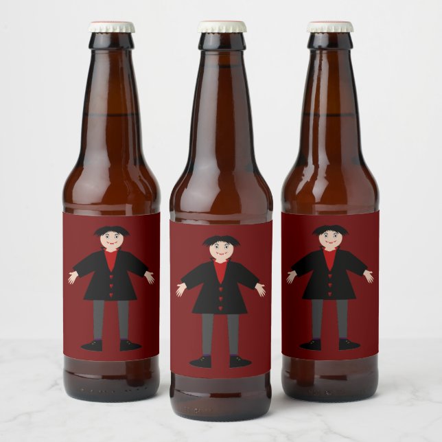 Niedlich Halloween Vampire Bierflaschenetikett (Flaschen)