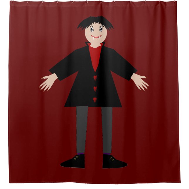 Niedlich Halloween Vampire Duschvorhang (Vorderseite)