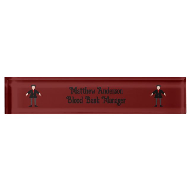Niedlich Halloween Vampire Funny Custom Namensplakette (Vorderseite)