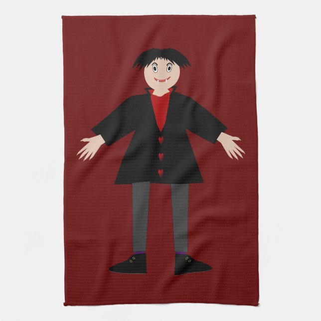 Niedlich Halloween Vampire Geschirrtuch (Vertikal)