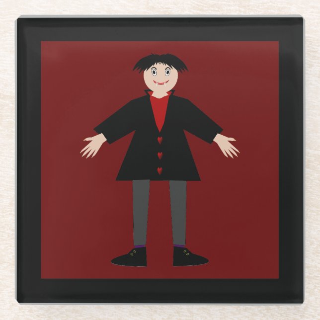 Niedlich Halloween Vampire Glasuntersetzer (Vorderseite)