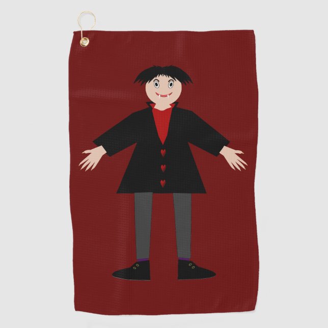 Niedlich Halloween Vampire Golfhandtuch (Vorderseite)