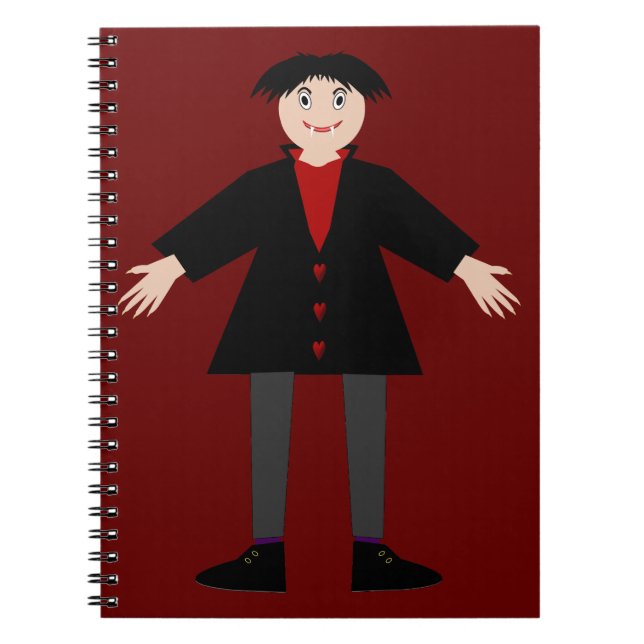 Niedlich Halloween Vampire Notizblock (Vorderseite)