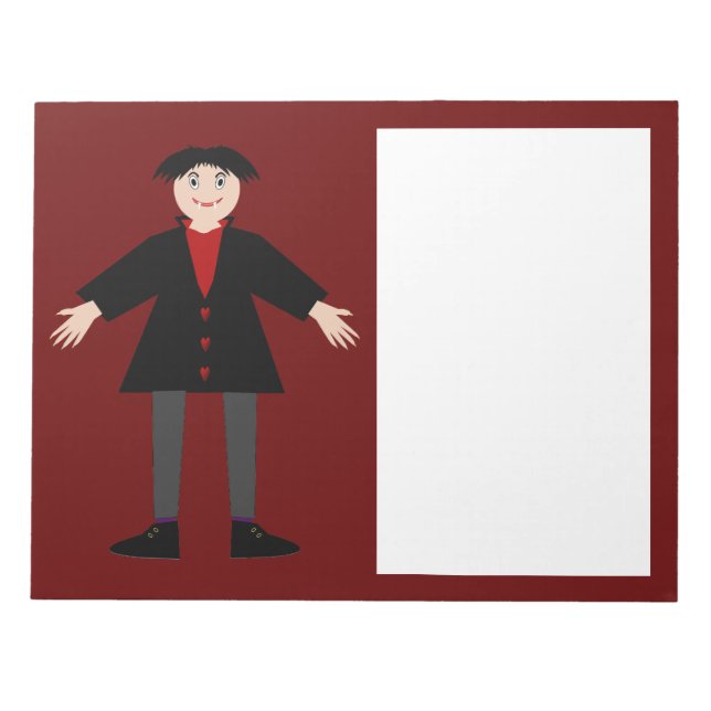 Niedlich Halloween Vampire Notizblock (Vorderseite)