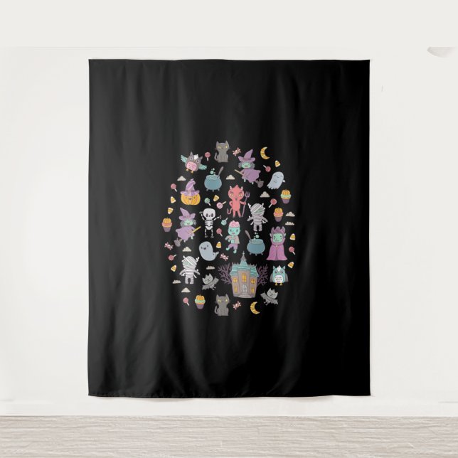 Niedlich Halloween Wandteppich (Vorderseite)