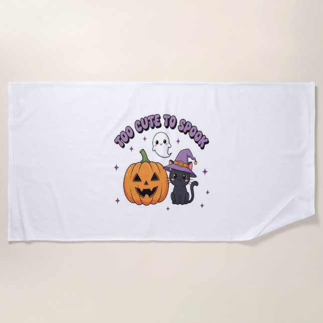 Niedlich, Halloween zu sprechen Strandtuch (Vorderseite)