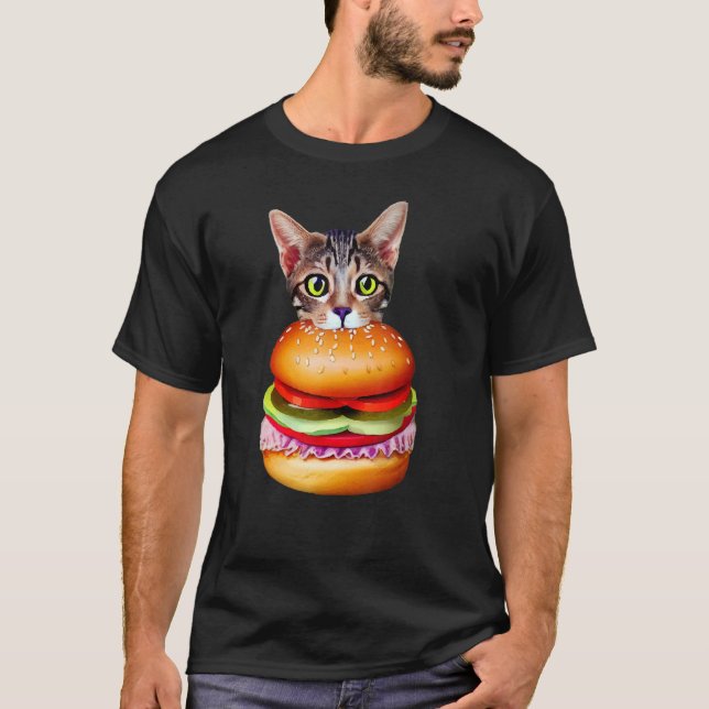 Niedlich Hamburger Cat Catburger BurgerCat Idee T-Shirt (Vorderseite)