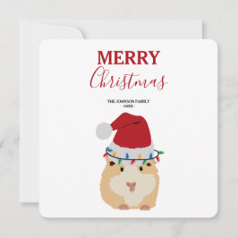 Niedlich Hamster Funny Animal Weihnachtsmannmütze Karte