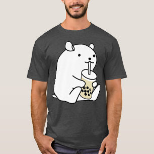 Niedlich Hamster Guinea Schweinchen trinken Boba B T-Shirt