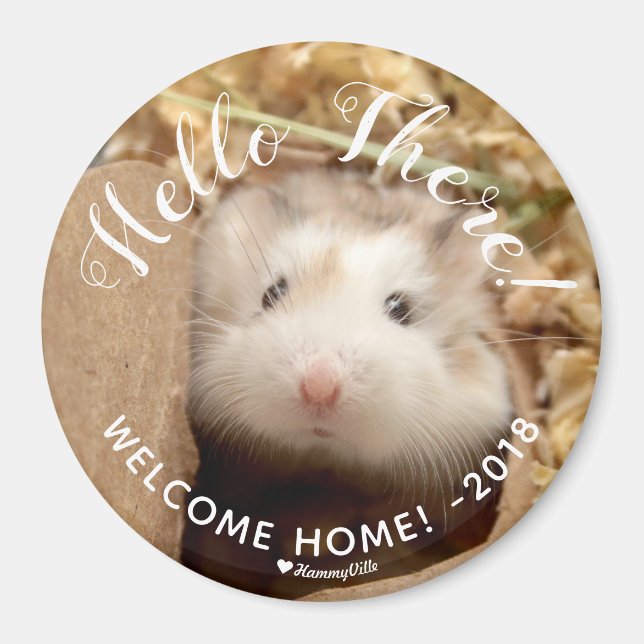 Niedlich Hamster Hello There Welcome Zuhause Magnet (Vorne)
