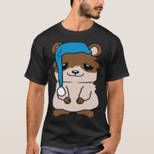 Niedlich Hamster Sleep Cap Eye Rings Sleepy Müred  T-Shirt