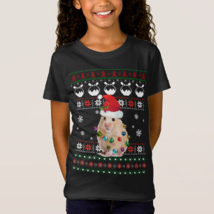 Niedlich Hamster Ugly Sweater Christmas Light Paja T-Shirt