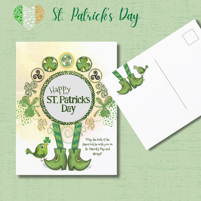 Niedlich Hand Drawn St.Patrick Day Postkarte (Cute Hand Drawn St. Patrick Day Postcard)