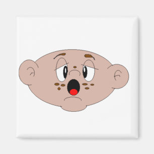 Niedlich handgezeichneter Cartoon Baby Face Square Magnet