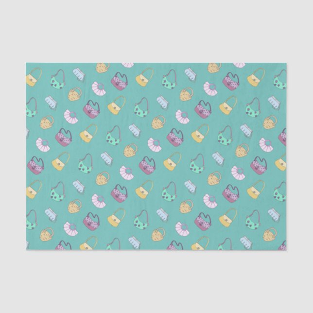 Niedlich Handgezogene Handtaschen Doodles Muster A Seidenpapier (Vorderseite)